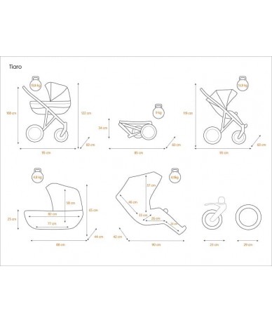 Carro de bebe 3 en 1 Tiaro Premium ORO - KUNERT - El mimo de mama